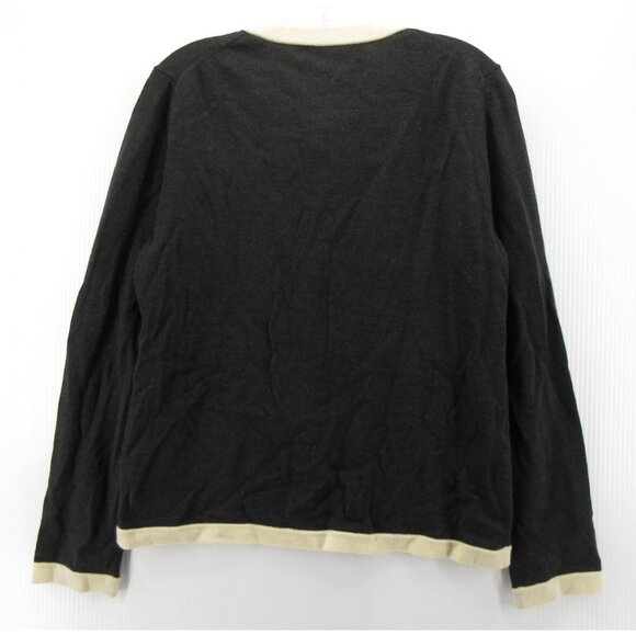 Coach Sweater Large Merino Wool Cardigan Button Up Pockets knit - Picture 6 of 10